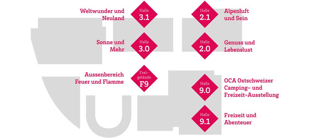 Grenzenlos 2018 - Erlebnisbereiche Übersicht