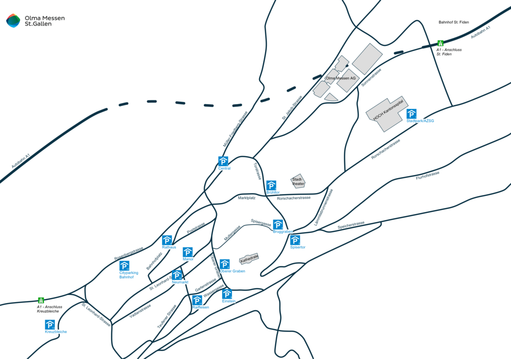 Parkhäuser Stadt St.Gallen